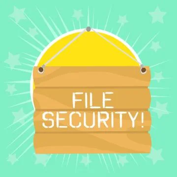 Text sign showing File Security. Conceptual photo Protecting digital data such Stock Illustration