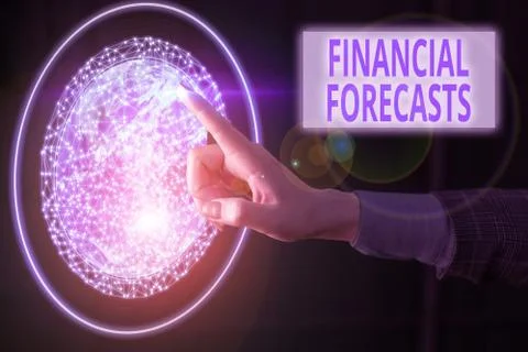 Text sign showing Financial Forecasts. Conceptual photo estimate of future Stock Photos