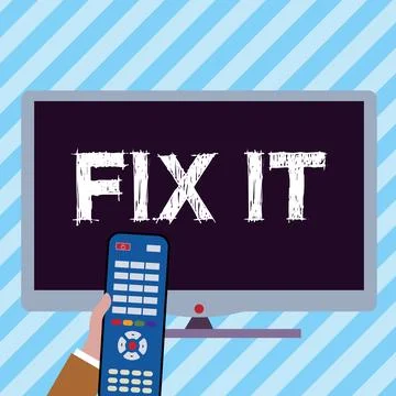 Text sign showing Fix It. Business overview Fasten something securely in a Stock Illustration