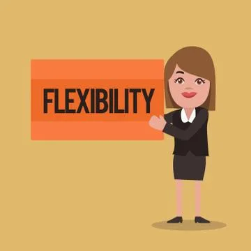 Text sign showing Flexibility. Conceptual photo Quality of bending modified e Stock Illustration