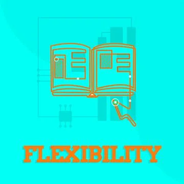 Text sign showing Flexibility. Conceptual photo Quality of bending modified Stock Illustration