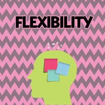 Text sign showing Flexibility. Conceptual photo Quality of bending modified Stock Illustration