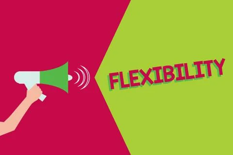 Text sign showing Flexibility. Conceptual photo Quality of bending modified Stock Illustration