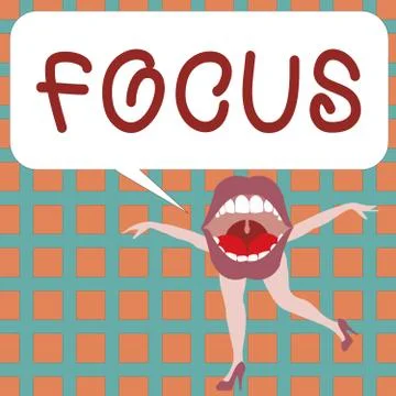 Text sign showing Focus. Conceptual photo state quality of having or producing Stock Illustration