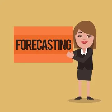 Text sign showing Forecasting. Conceptual photo Predict Estimate a future event Stock Illustration