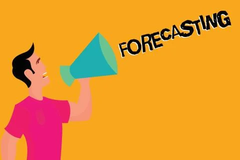 Text sign showing Forecasting. Conceptual photo Predict Estimate a future event Stock Illustration