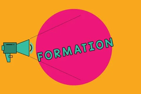Text sign showing Formation. Conceptual photo action of forming or process of Stock Illustration