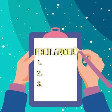 Text sign showing Freelancer. Concept meaning a person who acts independently Illustrazione stock