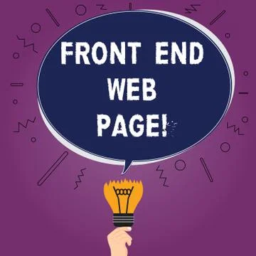 Text sign showing Front End Web Page. Conceptual photo Converting data into Stock-Illustration