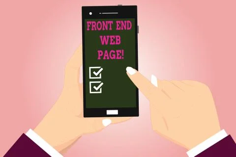 Text sign showing Front End Web Page. Conceptual photo Converting data into Stock-Illustration