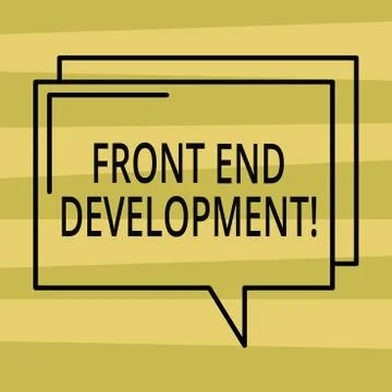 Text sign showing Front End Development. Conceptual photo Altering data to 스톡 일러스트