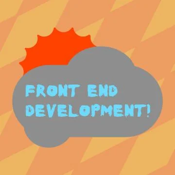Text sign showing Front End Development. Conceptual photo Altering data to 스톡 일러스트