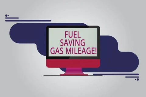 Text sign showing Fuel Saving Gas Mileage. Conceptual photo Expending less money Stock Illustration