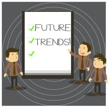 Text sign showing Future Trends. Conceptual photo forecasts affecting technology Stock Illustration