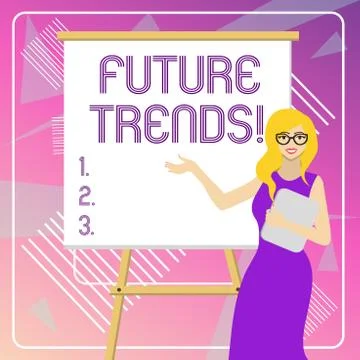 Text sign showing Future Trends. Conceptual photo forecasts affecting technology Stock Illustration