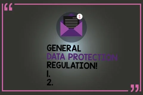 Text sign showing General Data Protection Regulation. Conceptual photo 스톡 일러스트