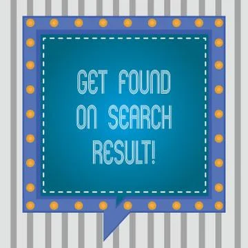 Text sign showing Get Found On Search Result. Conceptual photo Search engine Stock Illustration
