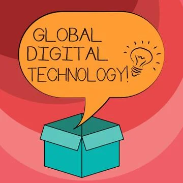 Text sign showing Global Digital Technology. Conceptual photo Digitized Stock Illustration