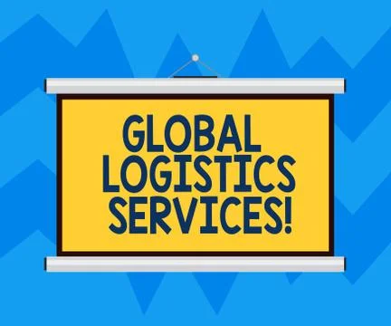Text sign showing Global Logistics Services. Conceptual photo Connects critical Illustrazione stock