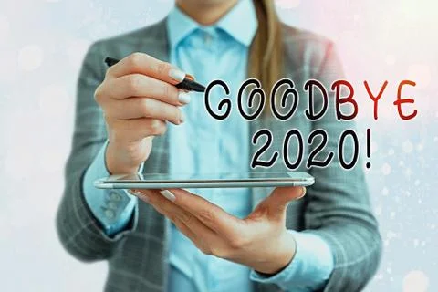 Text sign showing Good Bye 2020. Conceptual photo express good wishes when Stock Photos