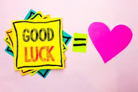 Text sign showing Good Luck. Conceptual photo Lucky Greeting Wish Fortune Cha Stock Photos
