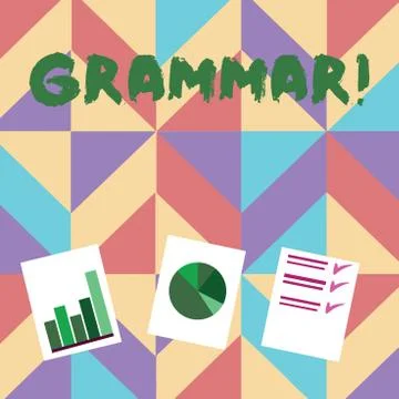 Text sign showing Grammar. Conceptual photo whole system structure language Stock Illustration