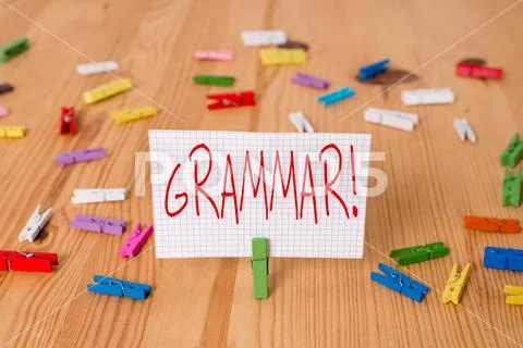 Text sign showing Grammar. Conceptual photo whole system structure language Stock Photos