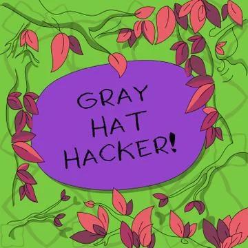 Text sign showing Gray Hat Hacker. Conceptual photo Computer security expert who Stock Illustration