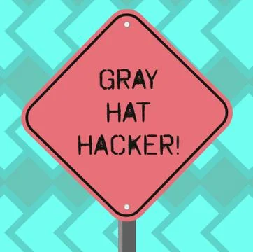 Text sign showing Gray Hat Hacker. Conceptual photo Computer security expert who Illustrazione stock