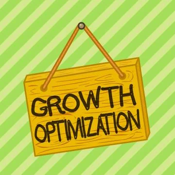 Text sign showing Growth Optimization. Conceptual photo Finding an alternative Stock Illustration