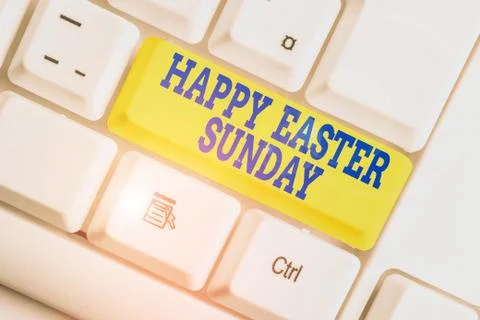 Text sign showing Happy Easter Sunday. Conceptual photo Greeting someone about 스톡 사진
