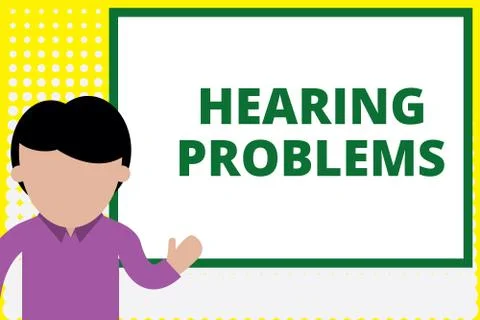 Text sign showing Hearing Problems. Conceptual photo is partial or total Stock Illustration