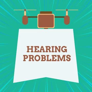 Text sign showing Hearing Problems. Conceptual photo is partial or total Stock Illustration