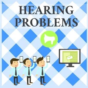 Text sign showing Hearing Problems. Conceptual photo is partial or total Stock Illustration