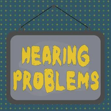 Text sign showing Hearing Problems. Conceptual photo partial or total inability Stock Illustration