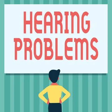 Text sign showing Hearing Problems. Business approach partial or total inability Stock Illustration