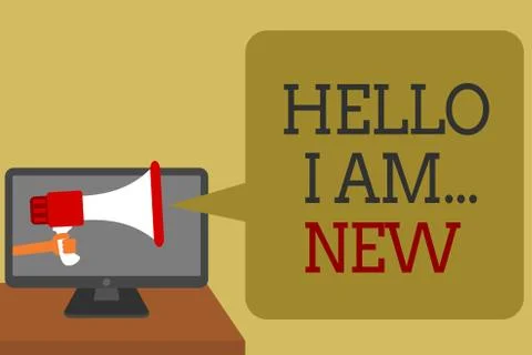 Text sign showing Hello I Am... New. Conceptual photo Introduce yourself Meet 스톡 일러스트