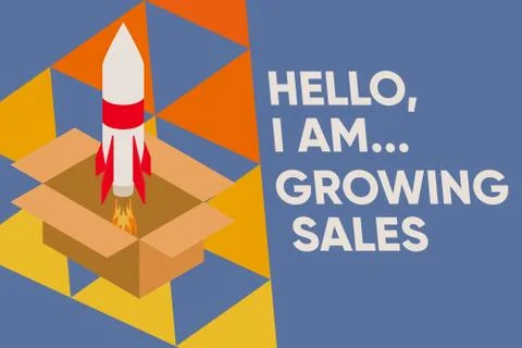 Text sign showing Hello I Am Growing Sales. Conceptual photo Making more money Stock Illustration
