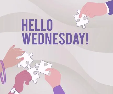 Text sign showing Hello Wednesday. Business showcase Hump day Middle of the Stock Illustration