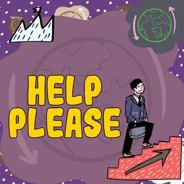 Text sign showing Help Please. Business overview used to make a request or Stock Illustration
