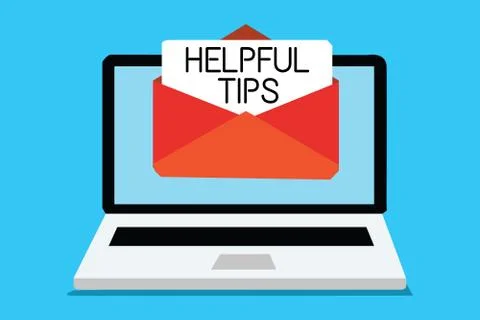 Text sign showing Helpful Tip s is. Conceptual photo Ask an Expert Solutions Illustrazione stock