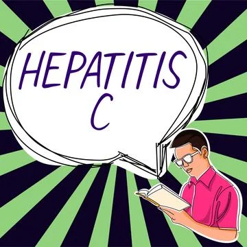 Text sign showing Hepatitis C. Concept meaning Inflammation of the liver due to Stock Illustration