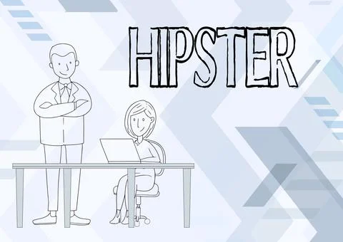 Text sign showing Hipster. Word Written on the choices and music interests fall Stock Illustration
