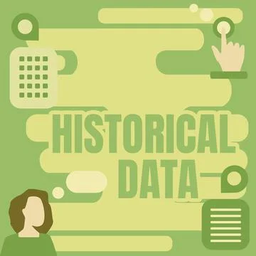 Text sign showing Historical Data. Word Written on collected data about past Illustrazione stock