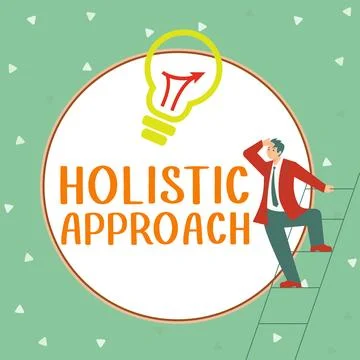 Text sign showing Holistic Approach. Word Written on characterized belief that Stock Illustration