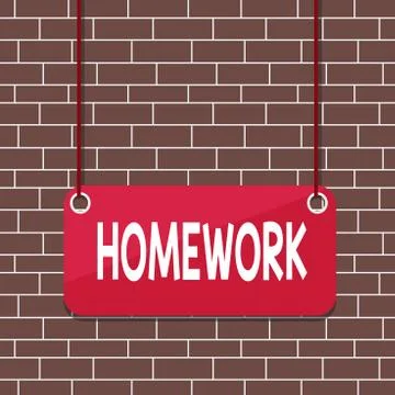 Text sign showing Homework. Conceptual photo schoolwork assigned to be done Stock Illustration
