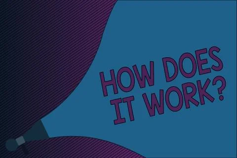 Text sign showing How Does It Work question. Conceptual photo Asking on how 스톡 일러스트