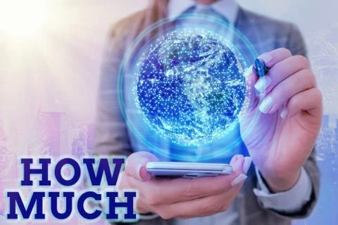 Text sign showing How Much. Conceptual photo ask about the amount or cost of Stock Photos
