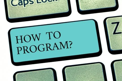 Text sign showing How To Program. Conceptual photo Instruction for computer Stock Photos
