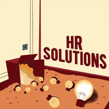 Text sign showing Hr Solutions. Business approach Outsourced Human resources イラスト素材